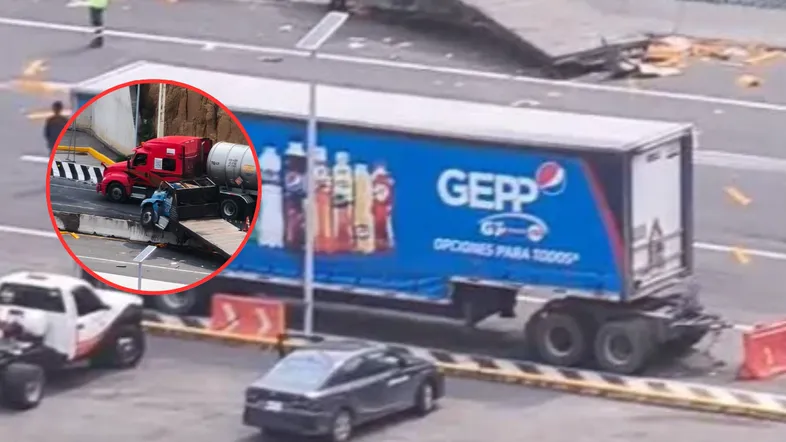 camion Falla de frenos en camión de carga provoca aparatoso accidente en la Naucalpan-Toluca