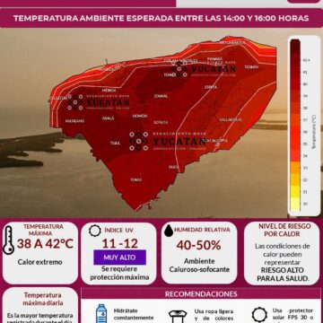 Clima en Yucatán: temperaturas alcanzarán los 42°C este sábado 20 de junio