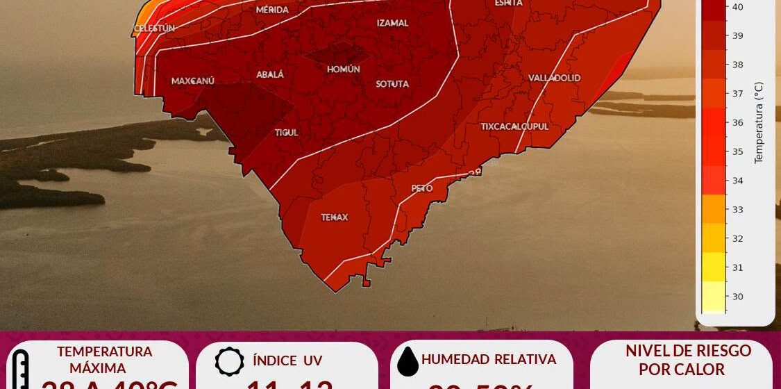 Clima en Yucatán hoy 23 de junio: Aire del Caribe mantendrá calor extremo de hasta 40°C