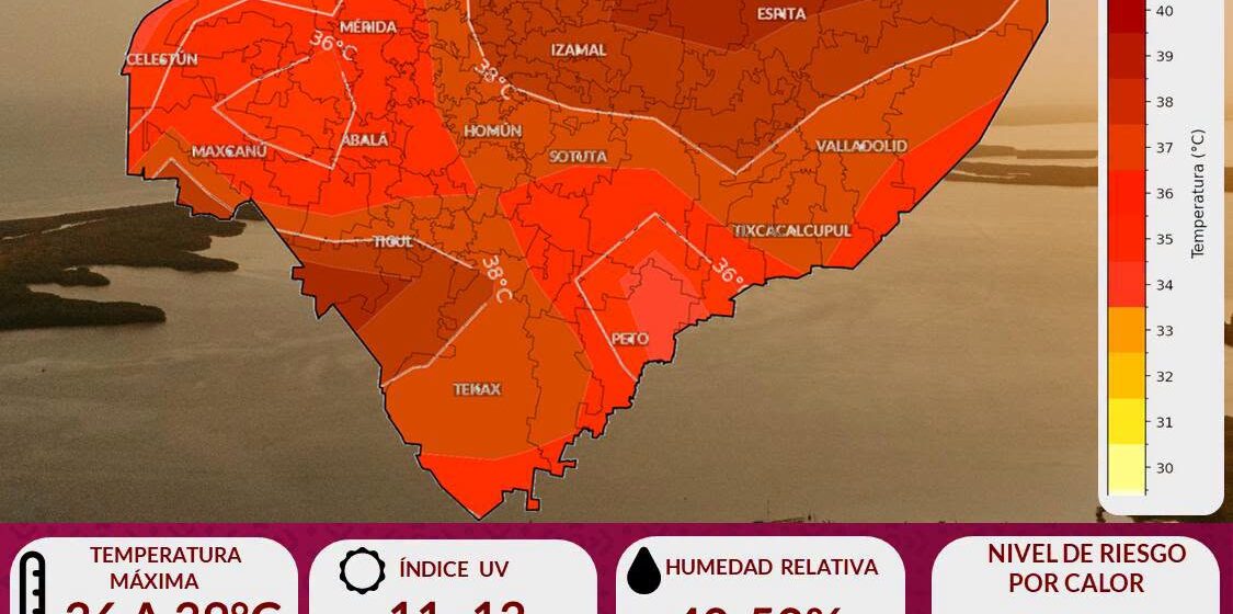 Clima en Yucatán hoy 22 de junio de 2026: Aire del Caribe provocará calor extremo de hasta 39°C