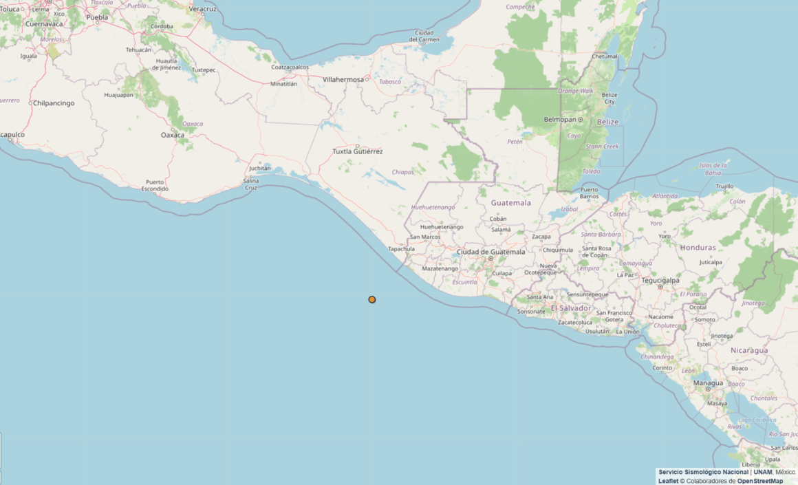 smn Sismo de magnitud 4.4 sacude la costa de Ciudad Hidalgo, Chiapas