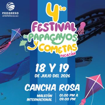 Festival Anuncian el 4.º Festival de Papagayos y Cometas 2026 en Progreso, Yucatán
