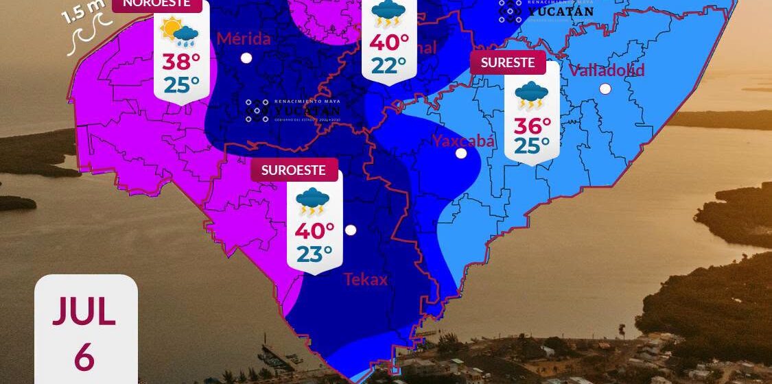 Clima en Yucatán hoy: Alertan por lluvias intensas y calor extremo este lunes
