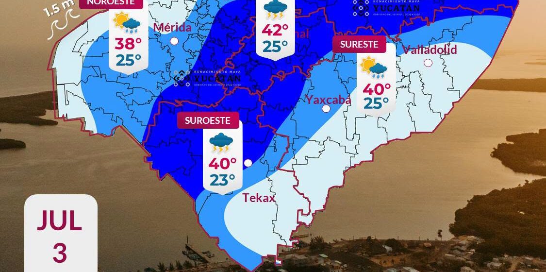 Proono (1) Clima en Yucatán hoy: Onda tropical provocará tormentas vespertinas y calor de hasta 42°C