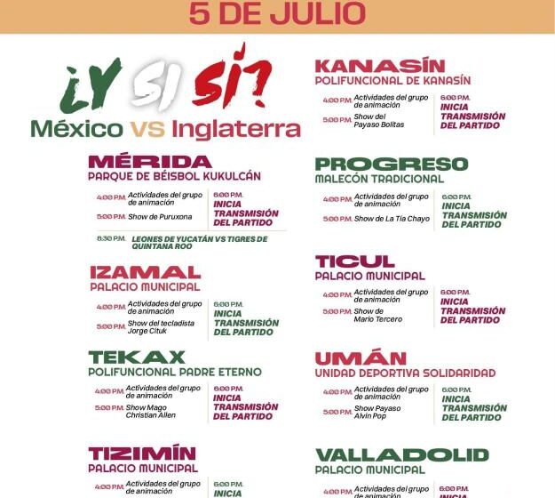 Zona fan Gobierno del Estado invita a vivir la pasión por la Selección Mexicana en la Zona Fan Yucatán Juega