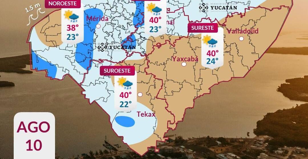 Clima (1) Yucatán tendrá lluvias y calor de hasta 41°C este lunes