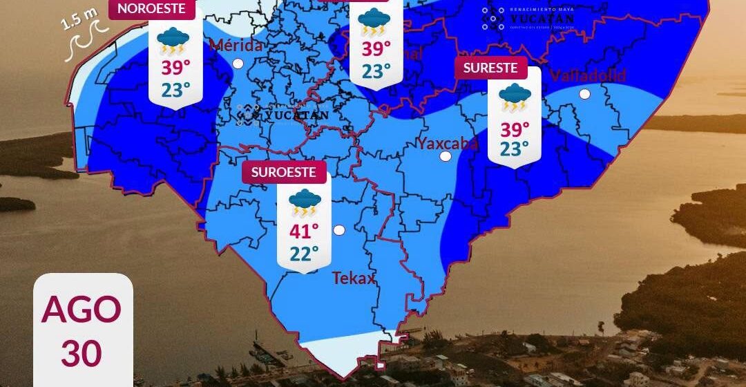 Yucatán tendrá lluvias y calor extremo este domingo
