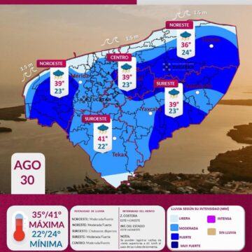 Clima (11) Yucatán tendrá lluvias y calor extremo este domingo
