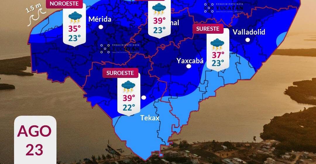 Yucatán tendrá lluvias fuertes este domingo 23 de agosto