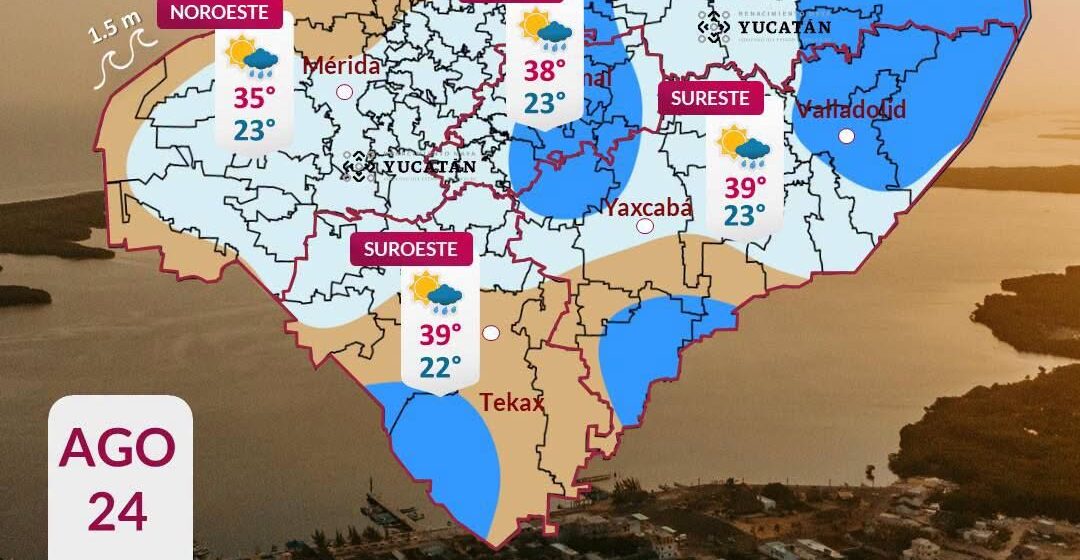 Lluvias y calor marcarán este lunes en Yucatán