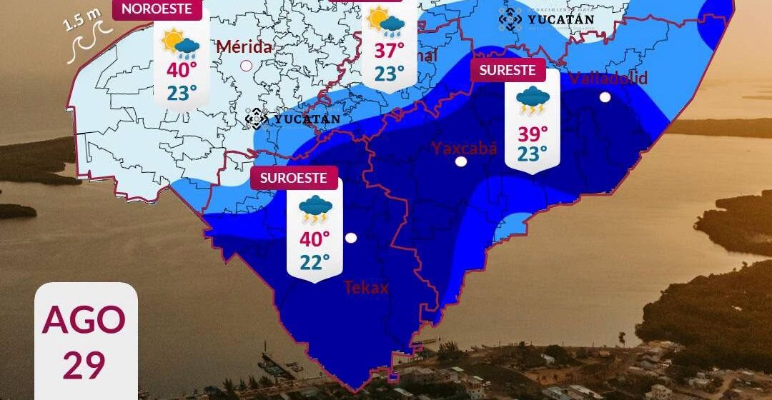 Yucatán tendrá lluvias y calor extremo este sábado 29