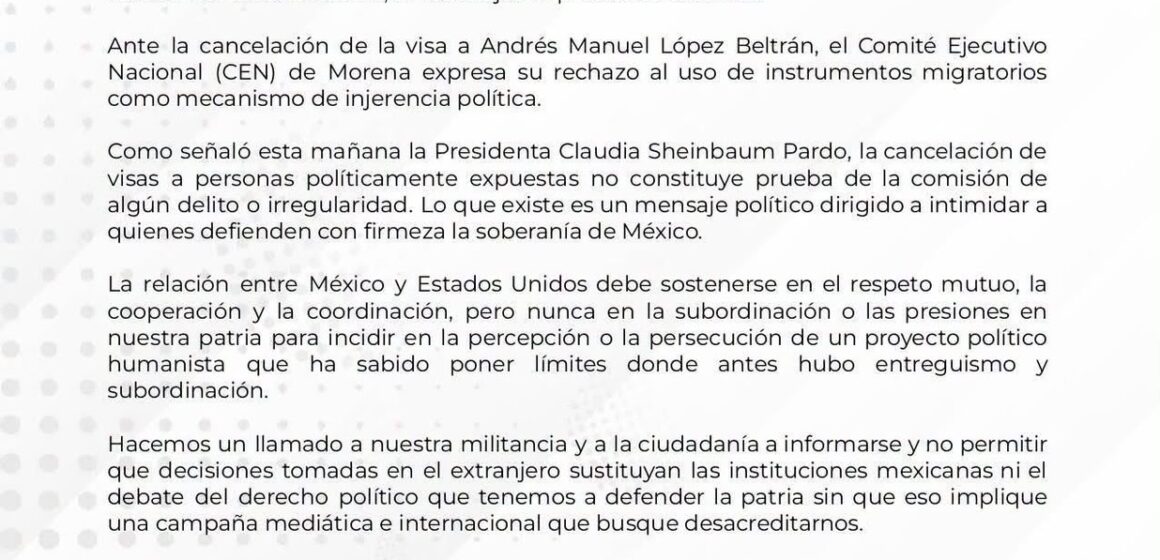 *El CEN de Morena comparte el siguiente comunicado de prensa:*