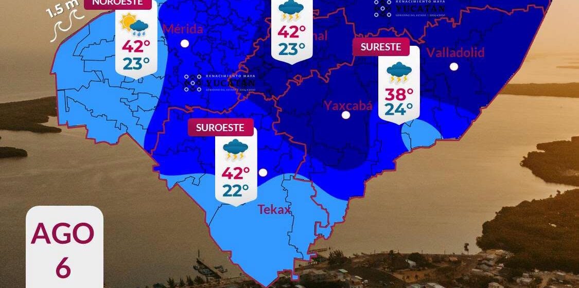 Pronostico (3) Pronostican lluvias fuertes en Yucatán este jueves 6 de agosto