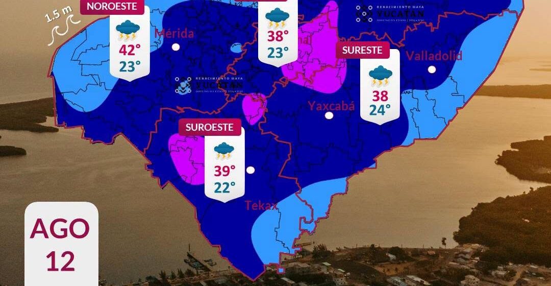 Yucatán tendrá lluvias intensas y calor este miércoles