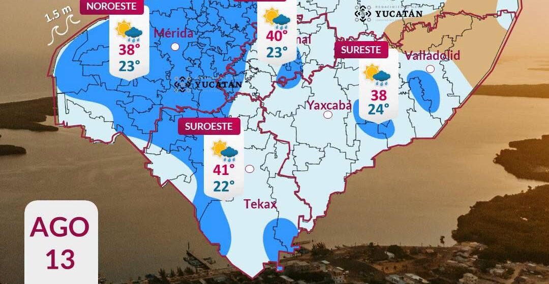 Yucatán tendrá temperaturas de hasta 42°C este jueves