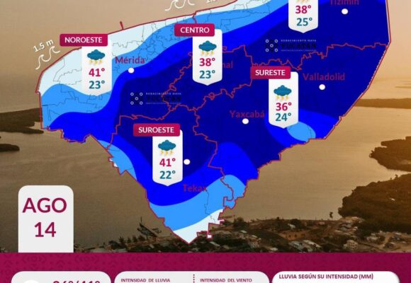 Onda tropical provocará lluvias fuertes en Yucatán