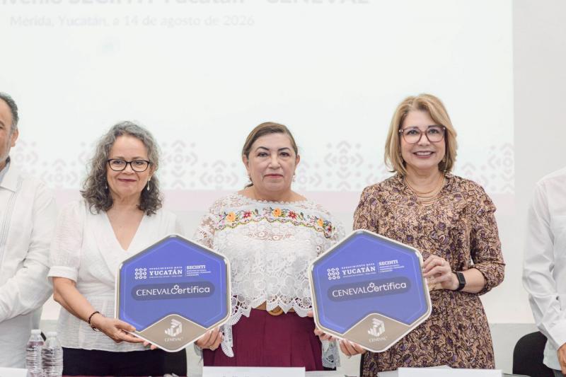 Secihti y Ceneval firman convenio para certificar habilidades en Yucatán (1) Secihti y Ceneval certificarán habilidades en Yucatán