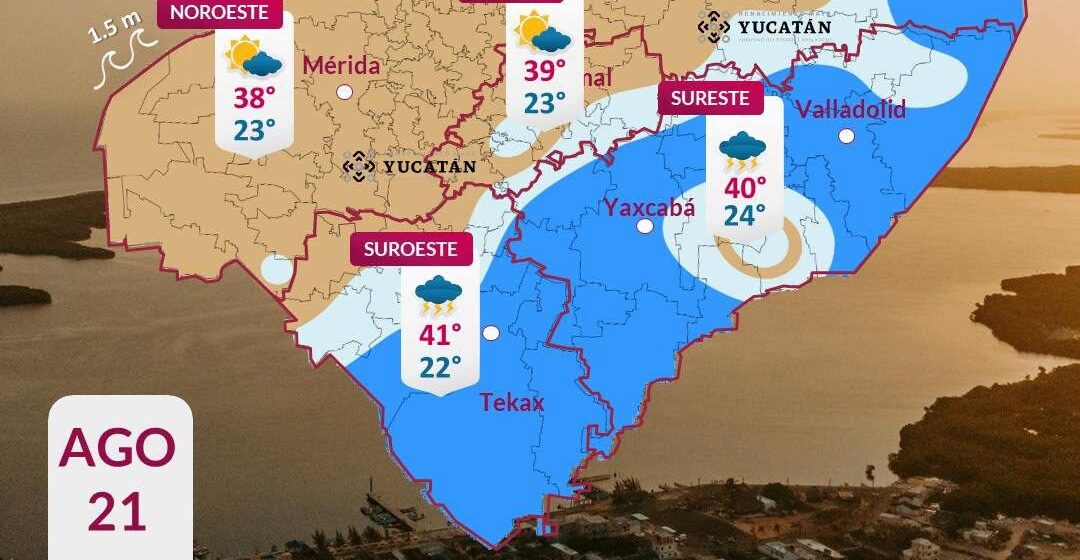 Yucatán tendrá lluvias y temperaturas de hasta 42°C