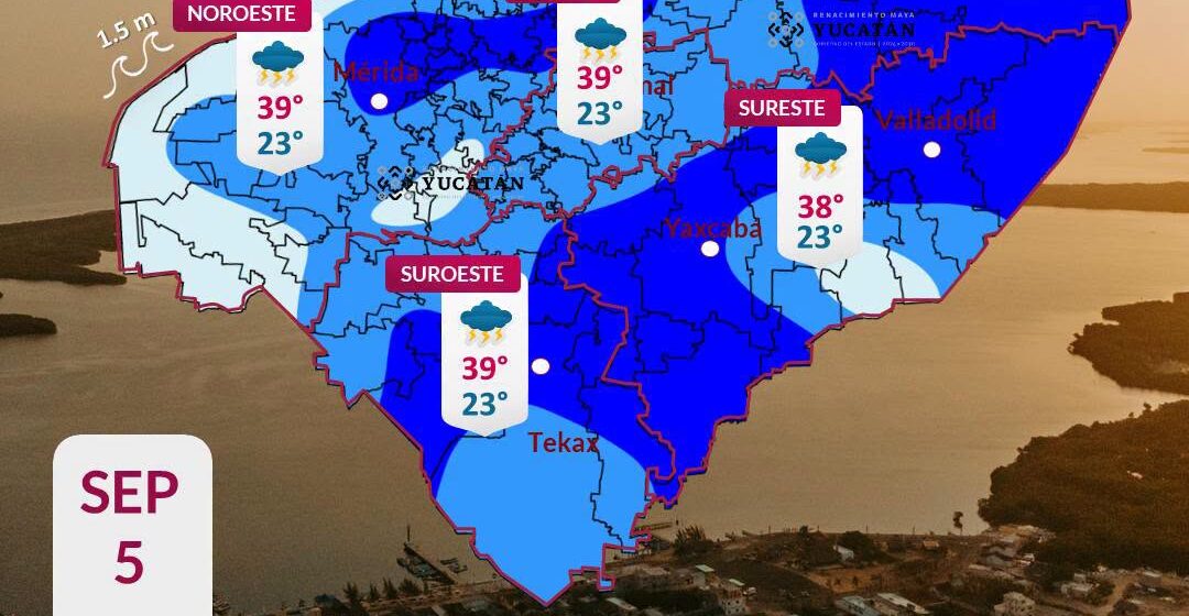 Clima (1) Prevén lluvias y calor de hasta 39°C en Yucatán