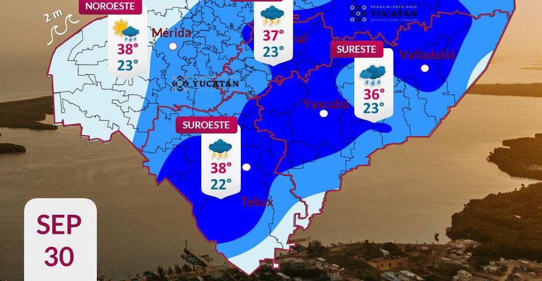 Clima (1) Clima en Yucatán: Lluvias fuertes este 30 de septiembre