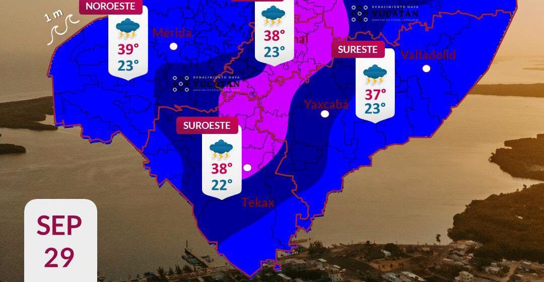Clima en Yucatán: Lluvias intensas este 29 de septiembre