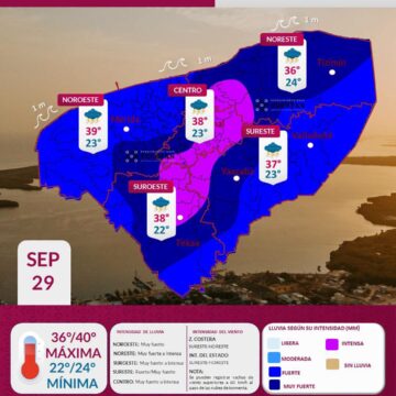 Clima (11) Clima en Yucatán: Lluvias intensas este 29 de septiembre