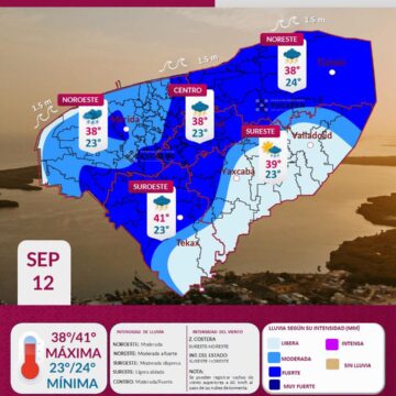 Lluvias fuertes y calor extremo marcarán este sábado en Yucatán