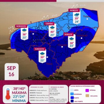 Lluvias muy fuertes y calor se esperan este miércoles en Yucatán
