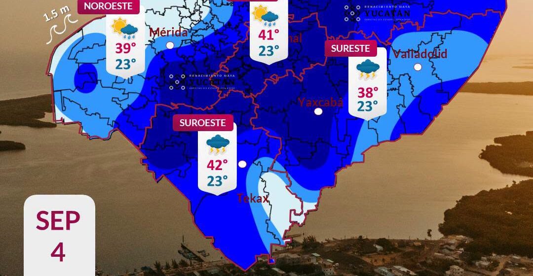Clima (25) Prevén lluvias y calor extremo este viernes en Yucatán
