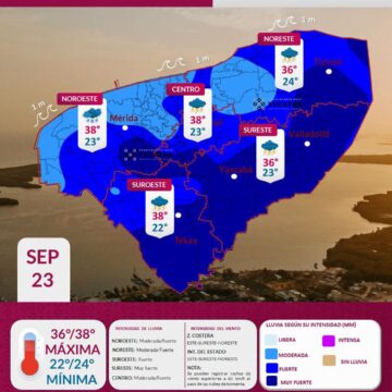 Clima en Yucatán: Onda tropical provocará lluvias muy fuertes este 23 de septiembre