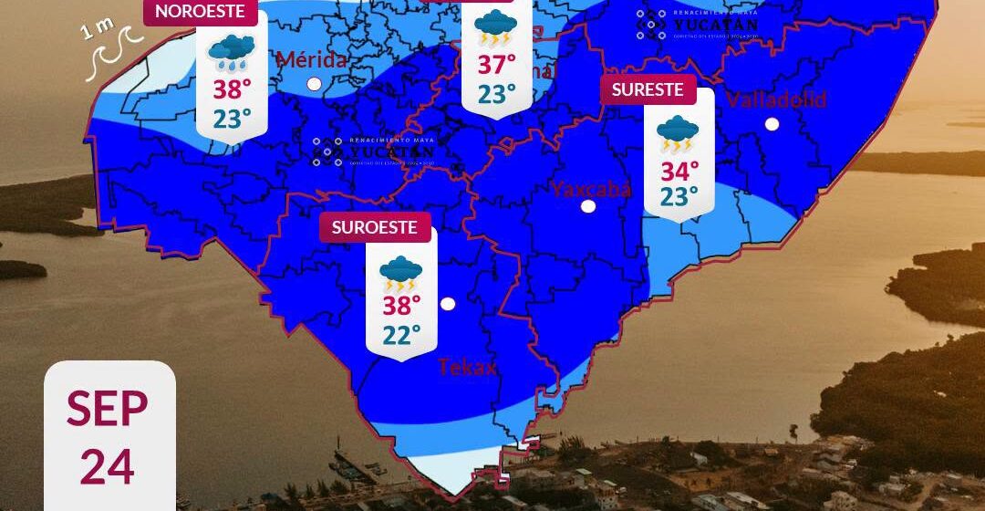 Clima (32) Clima en Yucatán: Lluvias fuertes este 24 de septiembre