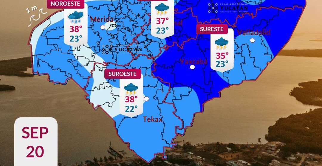 Lluvias moderadas y calor se esperan este domingo en Yucatán