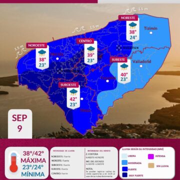 Lluvias muy fuertes y calor extremo para Yucatán este miércoles
