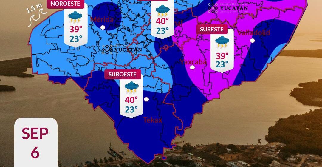 Prevén lluvias intensas y calor de hasta 40°C en Yucatán