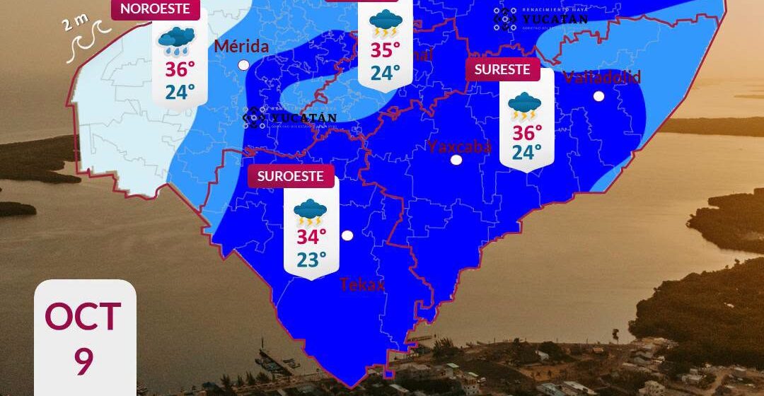 Huracán Isaías en Yucatán: Lluvias este 9 de octubre