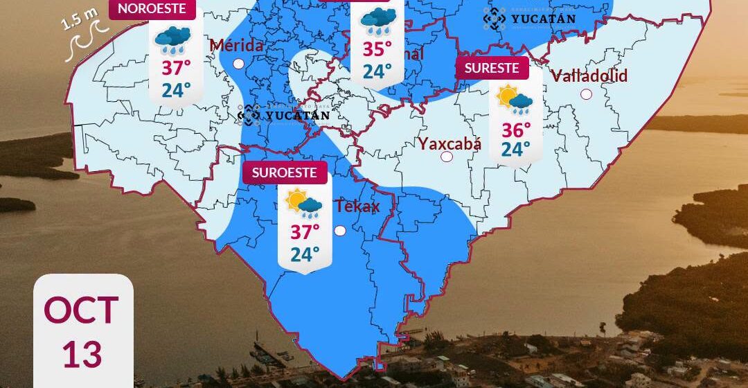 Clima (10) Clima en Yucatán: Lluvias moderadas este 13 de octubre
