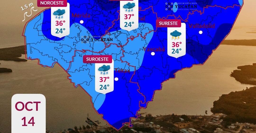 Clima en Yucatán: Lluvias fuertes este 14 de octubre