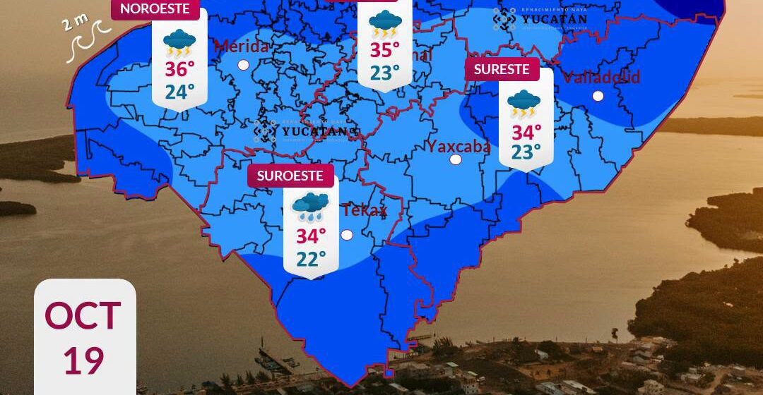 Clima en Yucatán: Lluvias fuertes este 19 de octubre