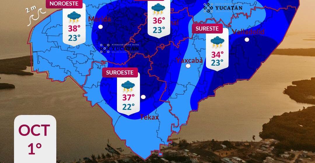 Clima (14) Clima en Yucatán: Lluvias fuertes este 1° de octubre