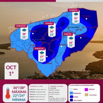Clima (14) Clima en Yucatán: Lluvias fuertes este 1° de octubre