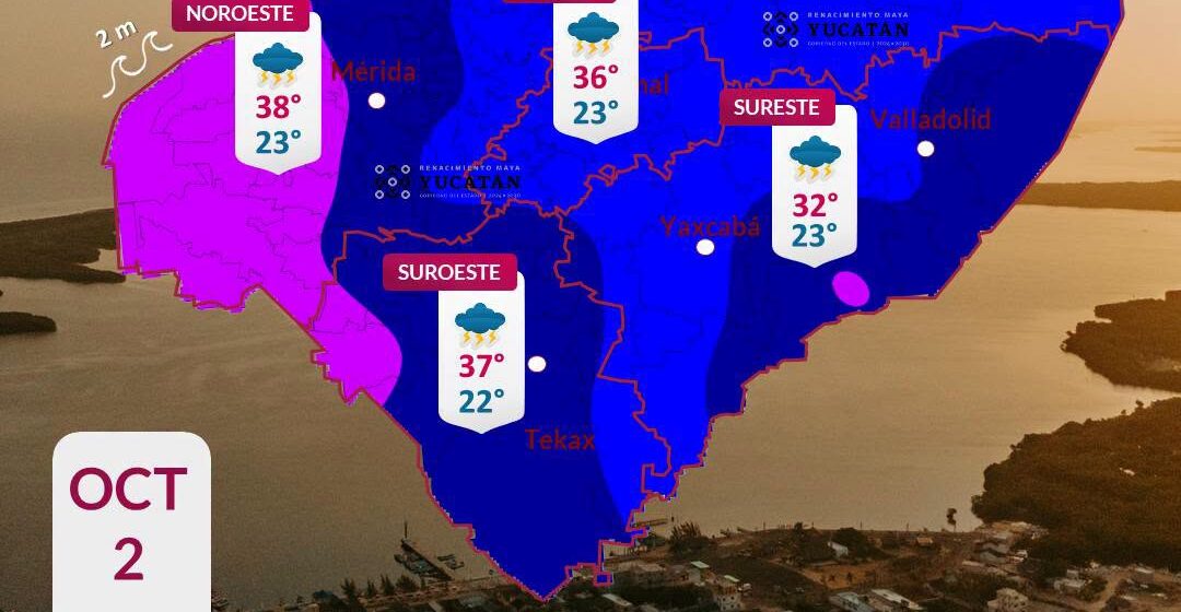 Clima (17) Clima en Yucatán: Lluvias fuertes este 2 de octubre
