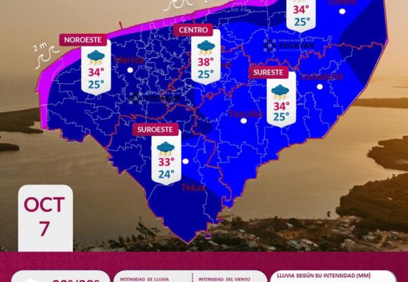 Clima en Yucatán: Lluvias fuertes este 7 de octubre