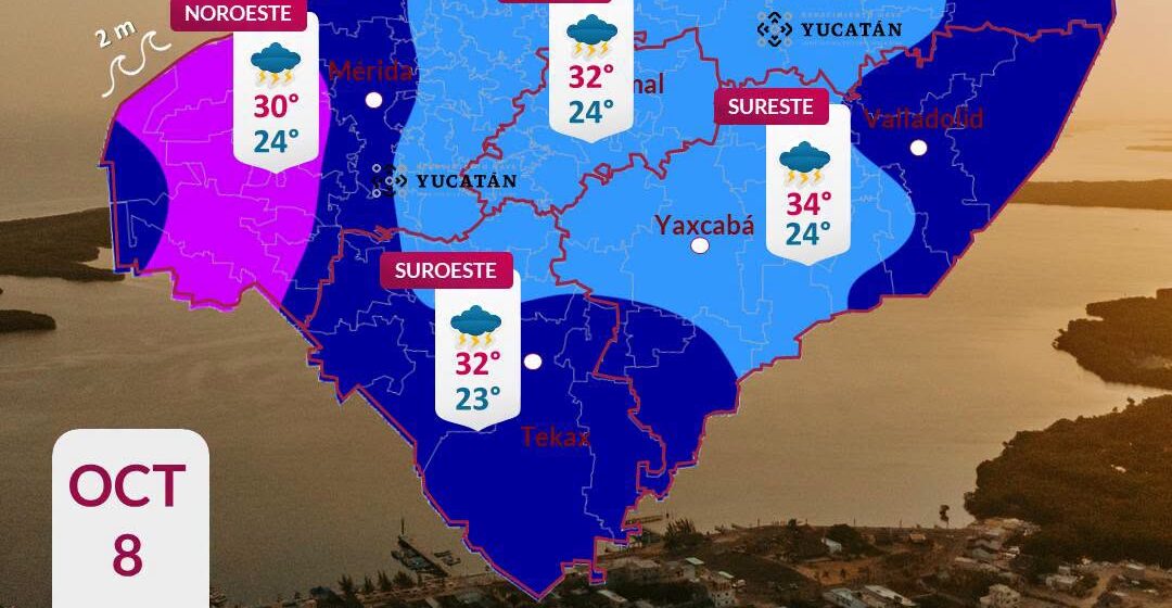 Huracán Isaías en Yucatán: Lluvias y oleaje este 8 de octubre