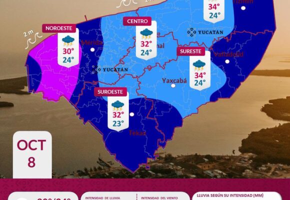 Huracán Isaías en Yucatán: Lluvias y oleaje este 8 de octubre