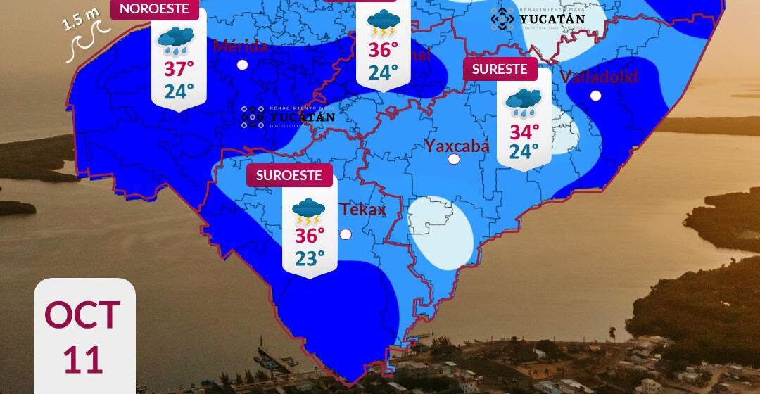 Clima en Yucatán: Lluvias fuertes este 11 de octubre