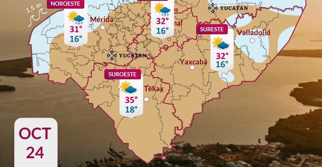 Clima en Yucatán: Lluvias dispersas este 24 de octubre