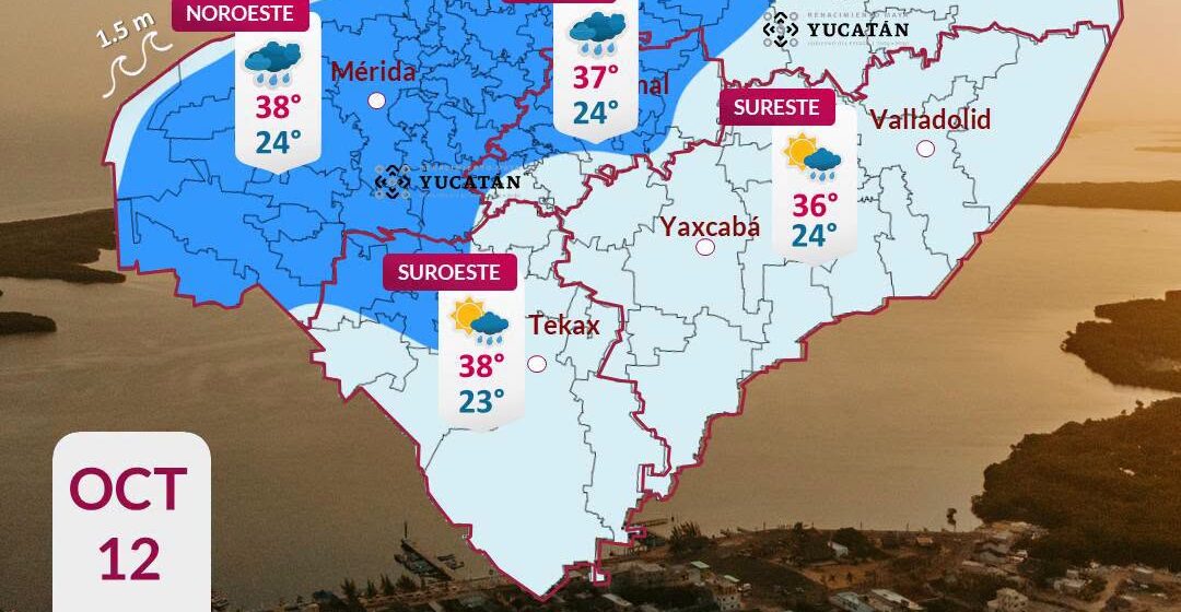 Clima (8) Clima en Yucatán: Lluvias moderadas este 12 de octubre